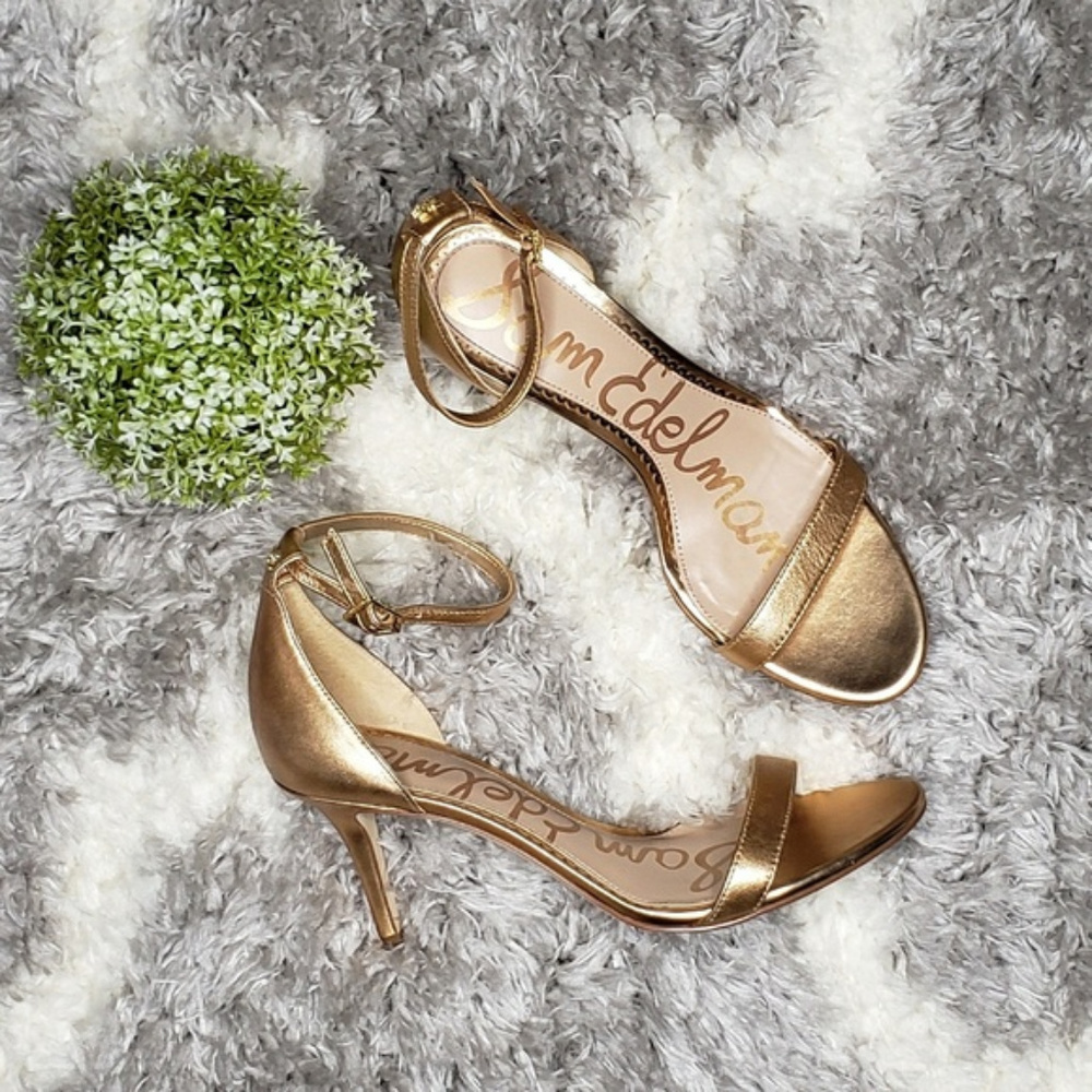 [Sam Edelman] Gold Patti Ankle Strap Sandal
